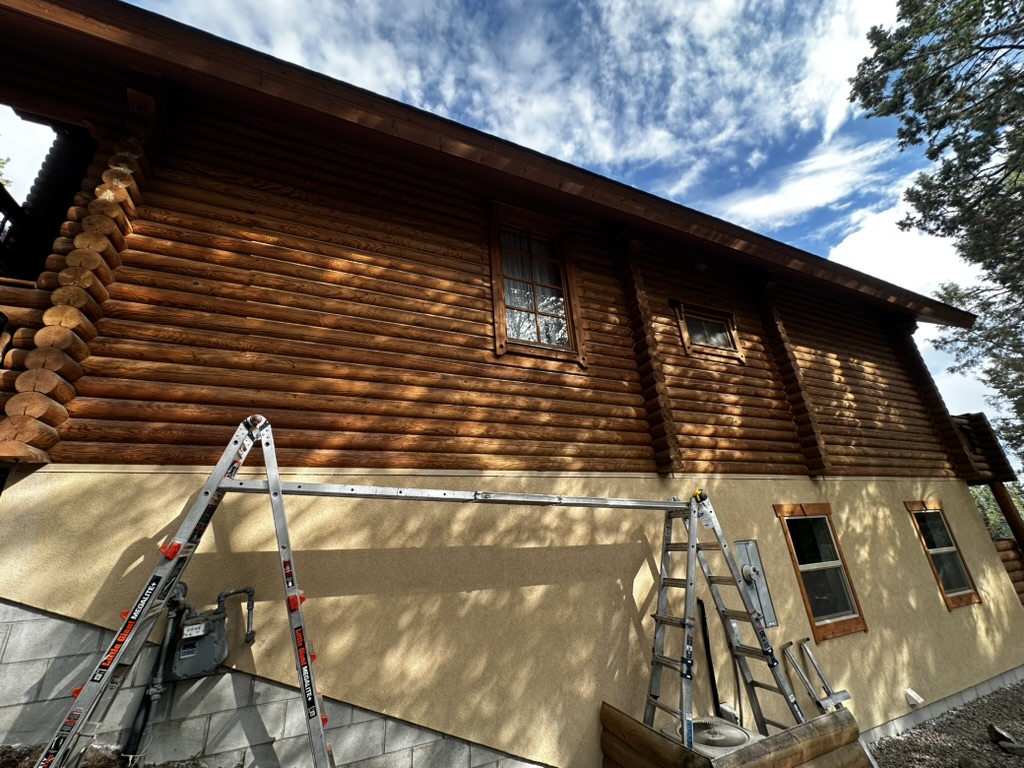 Fresh Caulking — Log Home Exterior